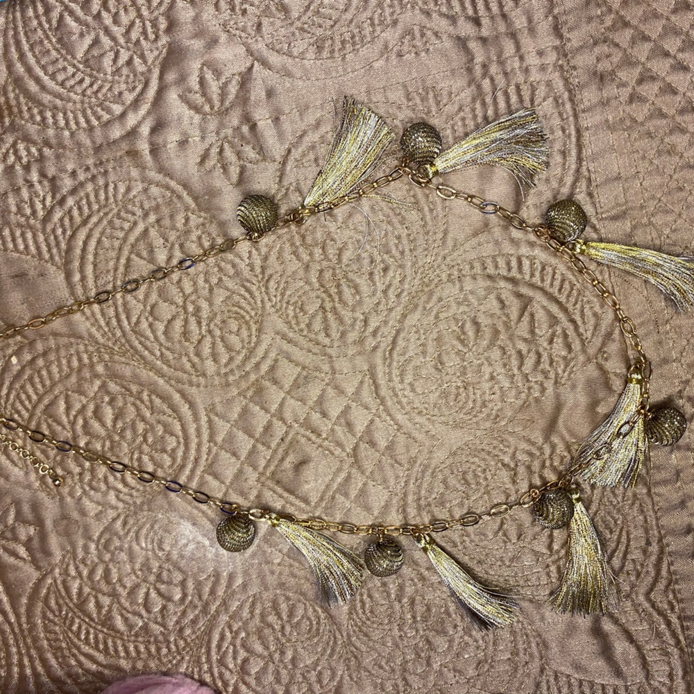 Rebecca Minkoff NWOT Silver And Gold Tassel Chain Goddess Necklace - Picture 13 of 16